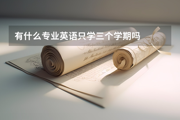 有什么专业英语只学三个学期吗