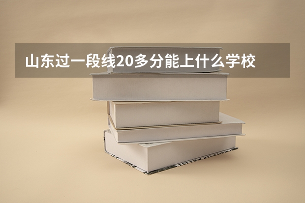 山东过一段线20多分能上什么学校