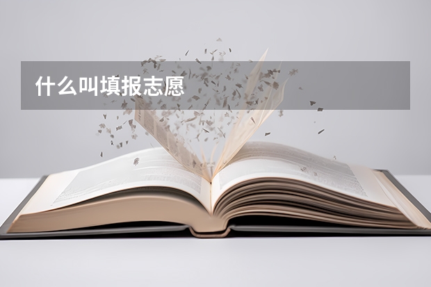 什么叫填报志愿