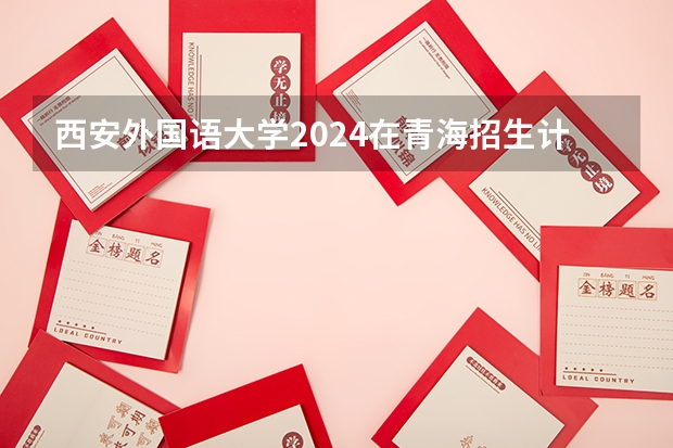西安外国语大学2024在青海招生计划 招多少人