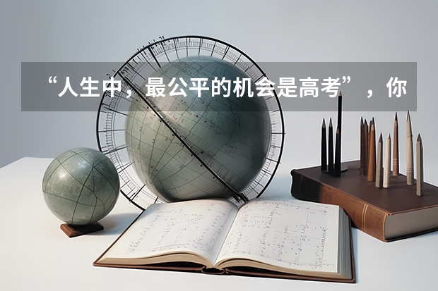 “人生中，最公平的机会是高考”，你认同这句话吗？