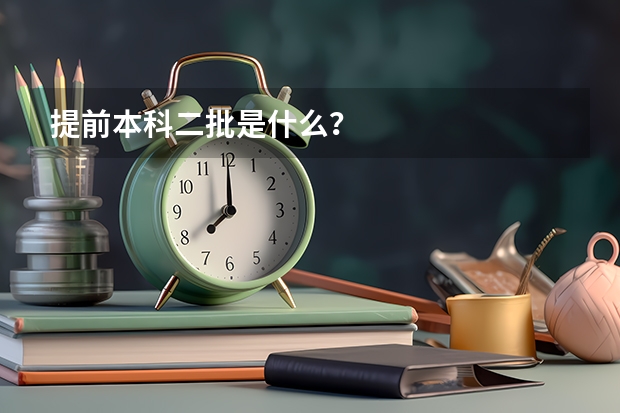 提前本科二批是什么?