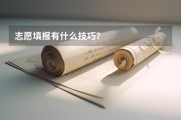 志愿填报有什么技巧?