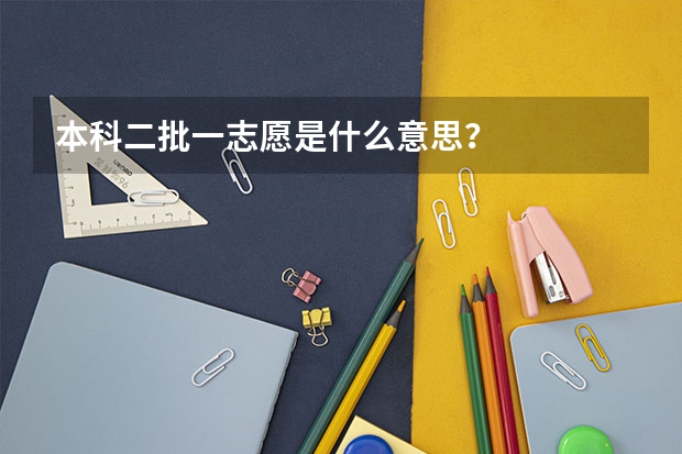 本科二批一志愿是什么意思？