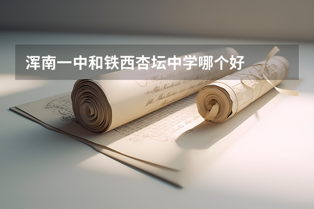 浑南一中和铁西杏坛中学哪个好