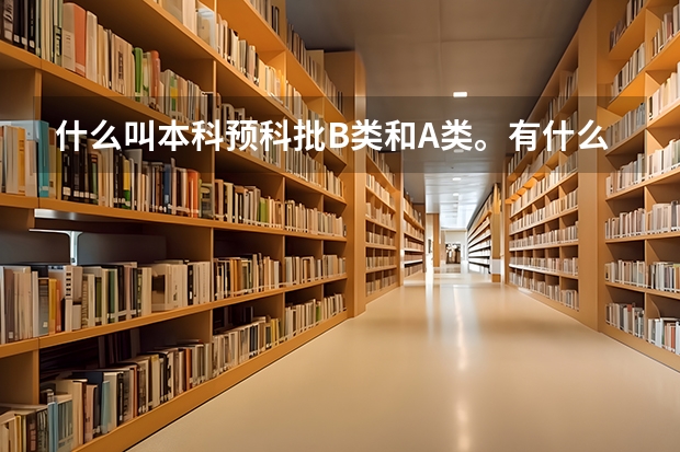 什么叫本科预科批B类和A类。有什么区别么？