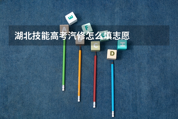 湖北技能高考汽修怎么填志愿