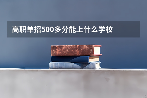 高职单招500多分能上什么学校