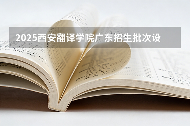 2025西安翻译学院广东招生批次设置及招生专业目录