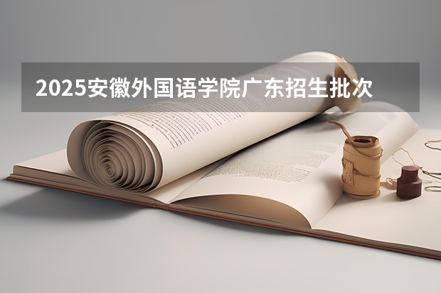2025安徽外国语学院广东招生批次设置及招生专业目录