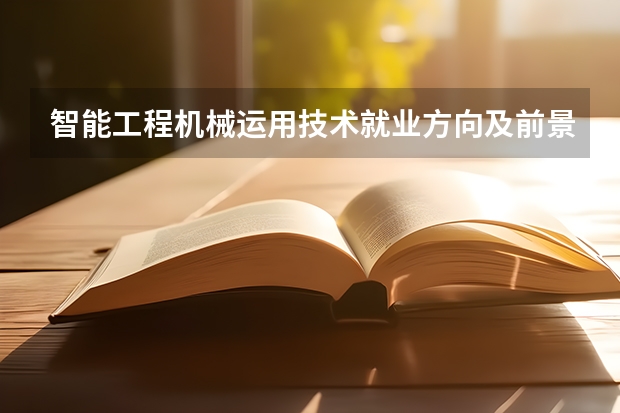 智能工程机械运用技术就业方向及前景介绍