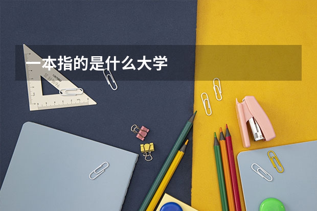 一本指的是什么大学